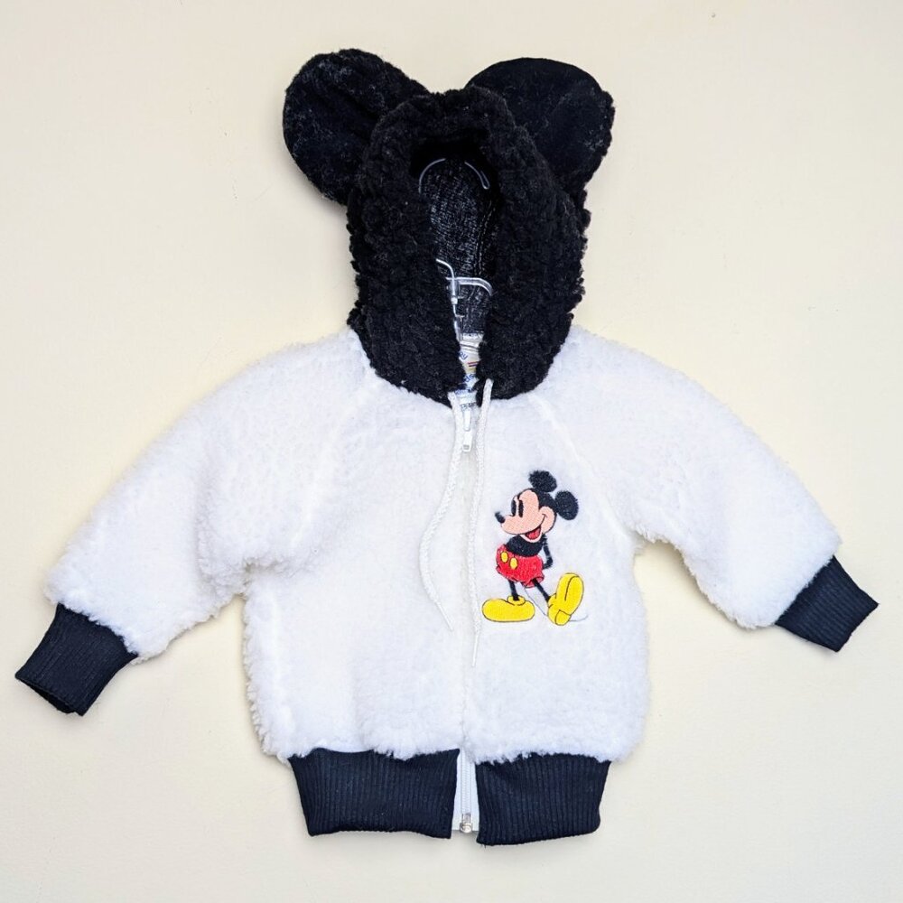 Vintage‎ Mickey & Friends Mouse Ears Sherpa Hoodie Obion 80s Jacket 18 Months